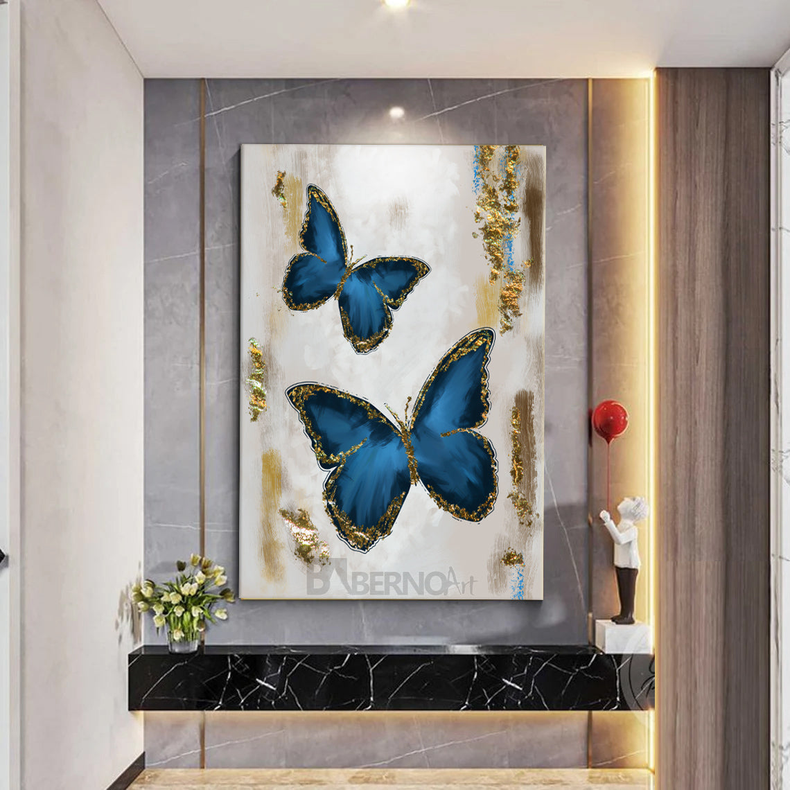 Tableau décoratif -Blue butterfly- art moderne