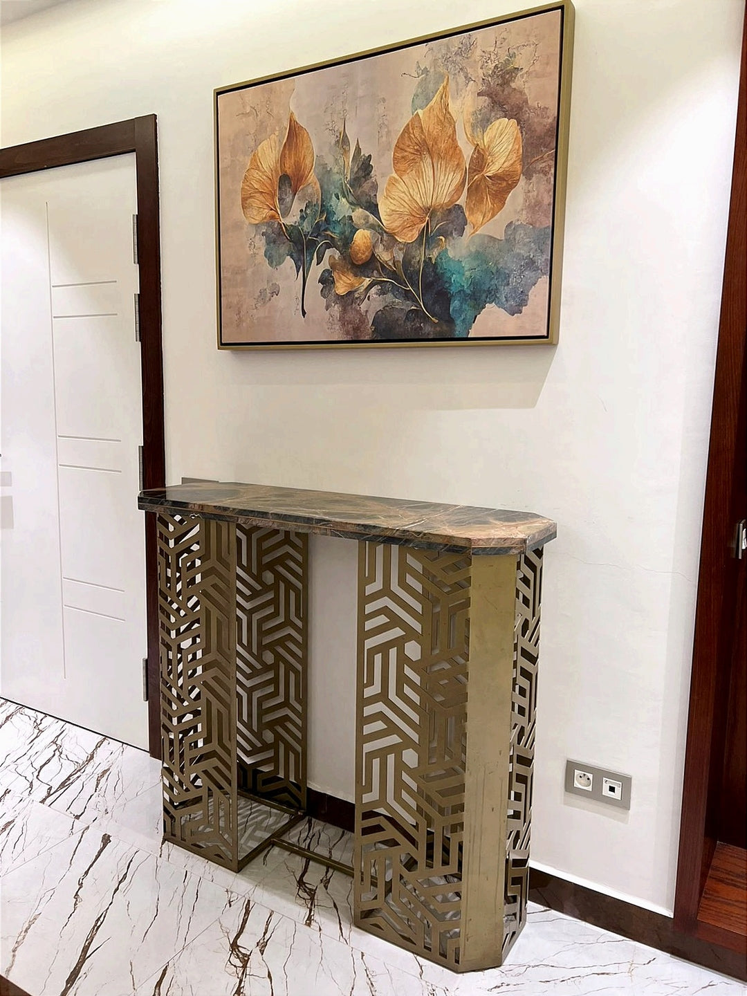 Tableau décoratif Golden flowers -  Décoration moderne