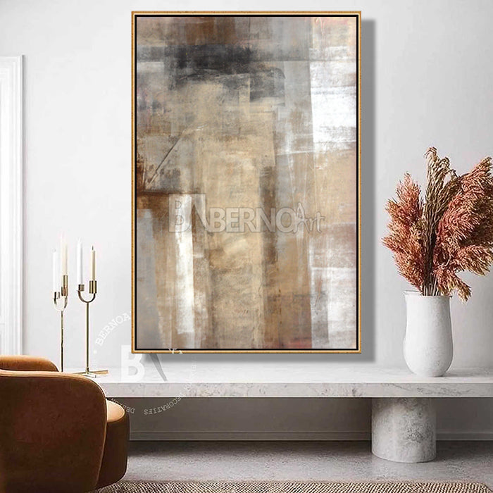 Tableau décoratif -Beige primitif- art abstrait