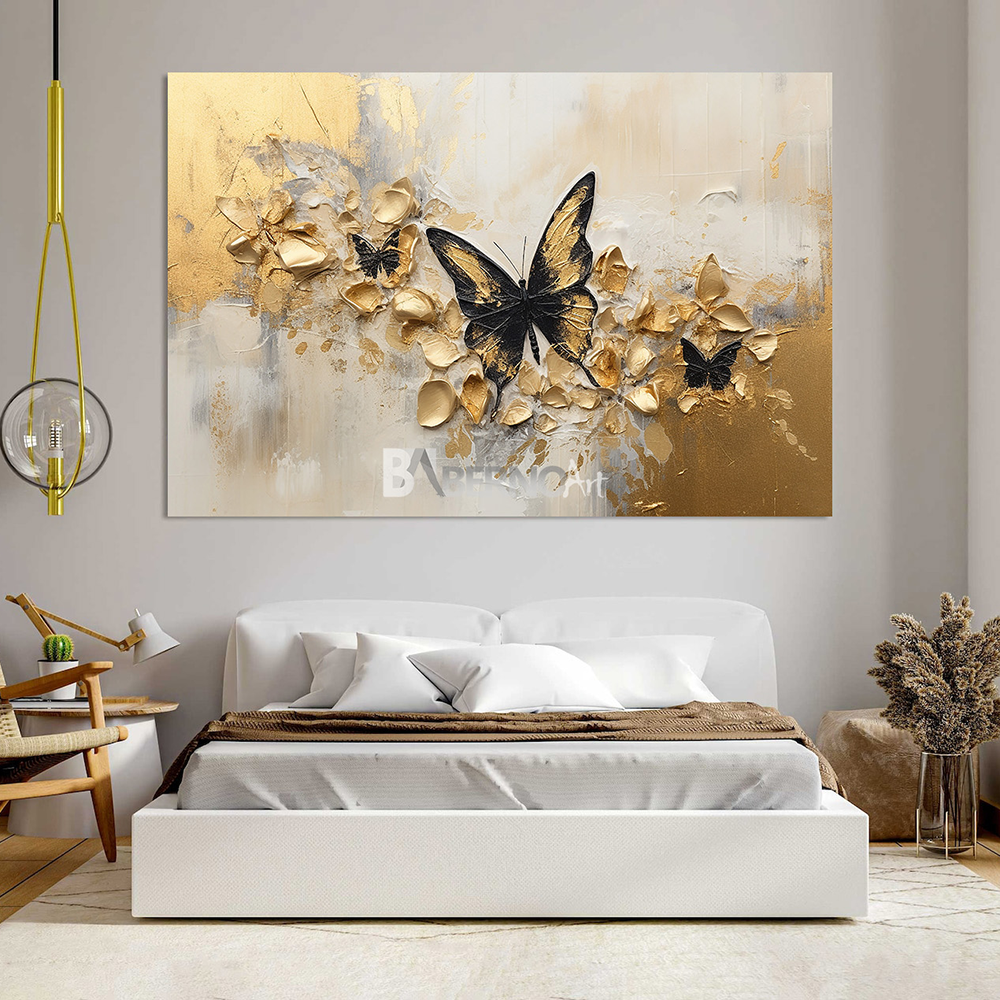 Tableau décoratif -GOLD BUTTERFLY- art moderne