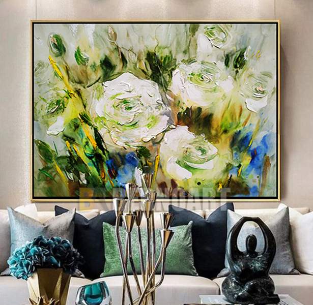 Tableau décoratif -Beautiful White Flowers- art floral