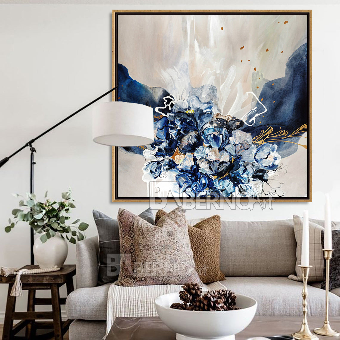 Tableau décoratif -Blue bunch- art abstrait